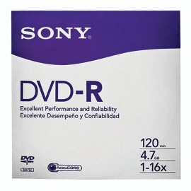 DVD DVD-R SONY DMR47SE CAPACIDAD 4.7GB VELOCIDAD DE TRANSFERENCIA 16X PAQUETE DE 50 PIEZAS