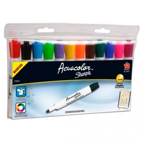 MARCADOR BASE AGUA SHARPIE ACUACOLOR COLOR SURTIDO 12 PIEZAS