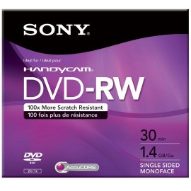 DVD MINI DVD-RW SONY DMW30L2H CAPACIDAD 1.4GB VELOCIDAD DE TRANSFERENCIA 4X INDIVIDUAL