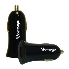 CARGADOR UNIVERSAL PARA AUTOMOVIL VORAGO AU-101 DE COLOR NEGRO