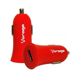 CARGADOR UNIVERSAL PARA AUTOMOVIL VORAGO AU-101 COLOR ROJO