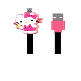 CARGADOR USB HELLO KITTY COMPATIBLE CON ANDROID TECHZONE HK16CDR01-MICRO COLOR NEGRO/ROSA