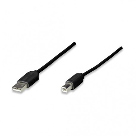 CABLE USB A-B A MACHO A B MACHO MANHATTAN COLOR NEGRO DE 1.8 METROS 342650