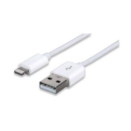 CABLE LYNK LIGHTNING A USB 8 PINES A USB MANHATTAN COLOR BLANCO DE 1 METRO 393744