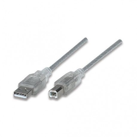 CABLE USB A-B A MACHO A B MACHO MANHATTAN COLOR GRIS DE 4.5 METROS 340465