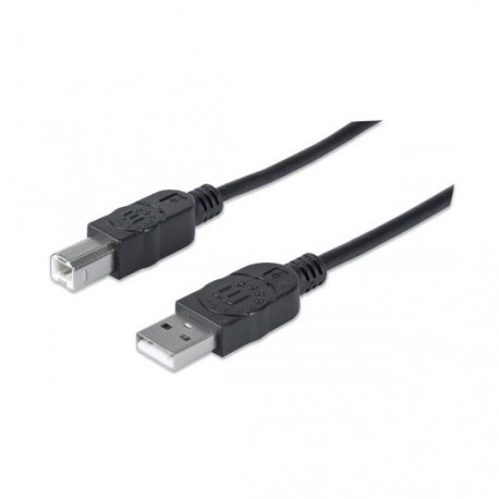 CABLE USB A-B A MACHO A B MACHO MANHATTAN COLOR NEGRO DE 1.8 METROS 333368