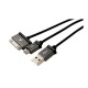 CABLE DE TRANSFERENCIA DE DATOS USB A 32 PINES 30 PINES A USB PERFECT CHOICE COLOR NEGRO DE 0.15 METROS PC-101444