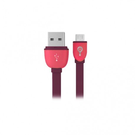 CABLE DE TRANSFERENCIA DE DATOS ADAPTADOR MICRO USB A MACHO A B MACHO PERFECT CHOICE COLOR MORADO/ROJO DE 1 METRO EL-994398