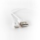 CABLE CARGADOR LIGHTNING USB A 8 PINES VORAGO COLOR BLANCO DE 1 METRO CAB-110