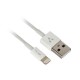 CABLE CARGADOR LIGHTNING USB A 8 PINES VORAGO COLOR BLANCO DE 1 METRO CAB-110