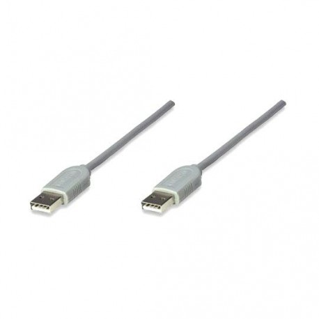 CABLE USB A-A MACHO A MACHO MANHATTAN COLOR GRIS DE 1.8 METROS 317887