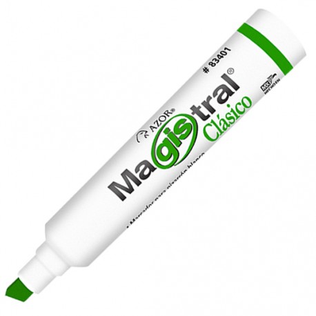 MARCADOR PARA PIZARRON AZOR MAGISTRAL CLASICO 83404 COLOR VERDE 1 PIEZA