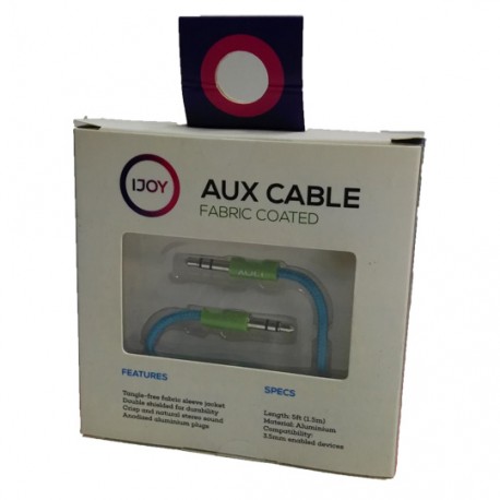 CABLE DE AUDIO 3.5 MM A MACHO A B MACHO IJOY FAB5BL 1 METRO AZUL