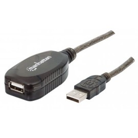 CABLE EXTENSION ACTIVA USB A MACHO A HEMBRA MANHATTAN COLOR NEGRO DE 10 METROS 151573