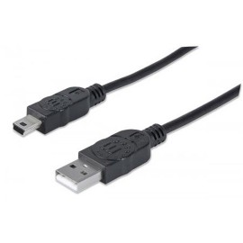 CABLE USB A MACHO A B MACHO MANHATTAN COLOR NEGRO DE 1.8 METROS 333375