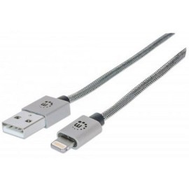 CABLE USB A-B A MACHO A B MACHO MANHATTAN COLOR PLATA DE 1 METRO 394338