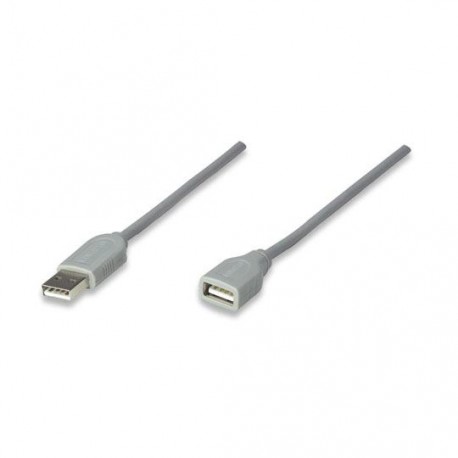 CABLE EXTENSION USB MACHO A HEMBRA MANHATTAN COLOR GRIS DE 4.5 METROS 340960