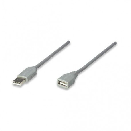 CABLE EXTENSION USB A MACHO,A HEMBRA MANHATTAN COLOR GRIS DE 1.8 METROS 165211