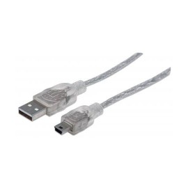 CABLE USB A MINI MACHO A MACHO MANHATTAN COLOR GRIS DE 1.8 METROS 333412