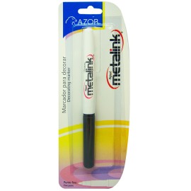 MARCADOR PERMANENTE AZOR SIGNAL METALINK COLOR BLANCO 1 PIEZA
