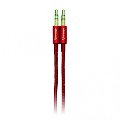 CABLE AUDIO 3.5 MM MACHO A MACHO VORAGO COLOR ROSA DE 1 METRO CAB 115 ROJO