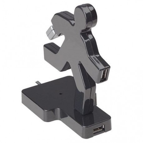 HUB MANHATTAN CON 4 PUERTOS USB 2.0 EN FORMA DE HOMBRE CORRIENDO 61626