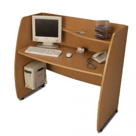 ESCRITORIO MODULO LINEA ITALIA 148 DE MELAMINA Y METAL COLOR MAPLE