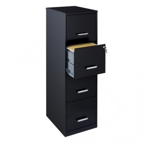 ARCHIVERO VERTICAL DE 4 GAVETAS HIRSH 16883 COLOR NEGRO