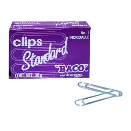 CLIP ESTANDAR BACO NUMERO 1 CAJA CON 100 CLIPS