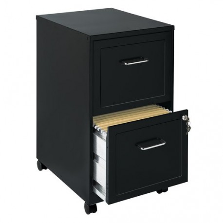 ARCHIVERO VERTICAL DE 2 GAVETAS SPACE SOLUTIONS 16872 COLOR NEGRO