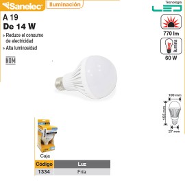 FOCO SANTUL TIPO LED DE PLASTICO 14 WATTS 127V