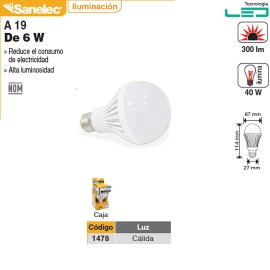 FOCO SANTUL TIPO LED DE PLASTICO 6 WATTS