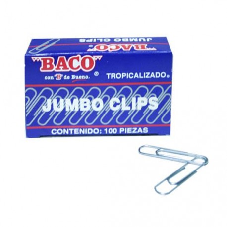 CLIP ESTANDAR BACO NUMERO JUMBO CAJA CON 100 CLIPS