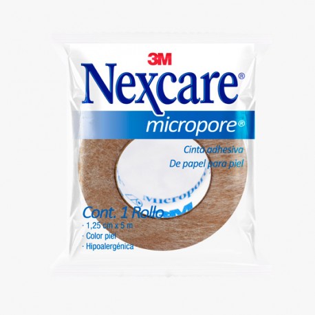 MICROPORE NEXCARE DE 1.25 CM X 5 MTS BLANCO CON 1 PIEZA