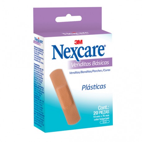 VENDITAS BASICAS NEXCARE DE 5 CM TRANSPARENTE CON 20 PIEZAS