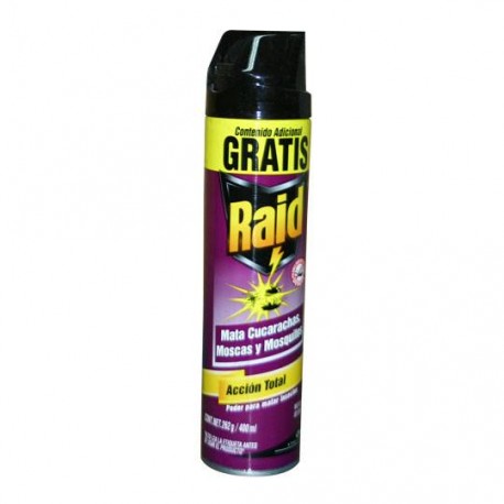 INSECTISIDA AEROSOL ACCION TOTAL RAID 400 ML