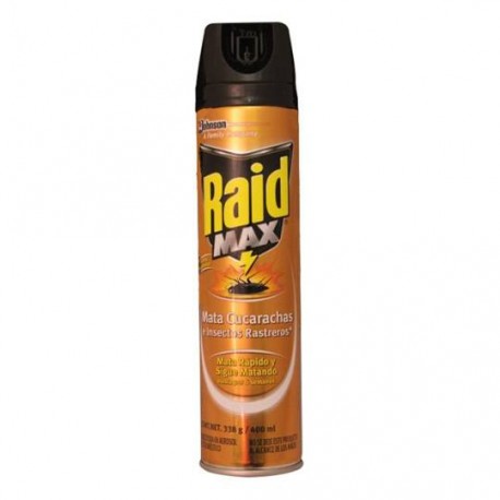 INSECTICIDA AEROSOL MAX MATA CUCARACHAS E INSECTOS RAID 400 ML