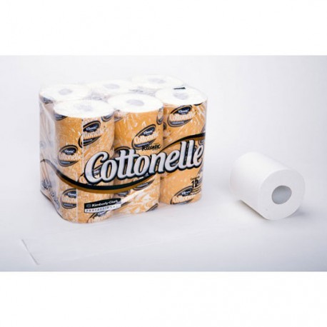 PAPEL HIGIENICO TRADICIONAL KLEENEX COTTONELLE 90498 DE 540 HOJAS SENCILLAS DE 11 X 9.5 CM COLCHON DE 72 PIEZAS