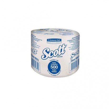 PAPEL HIGIENICO TRADICIONAL SCOTT 90570 DE 500 HOJAS DOBLES DE 10.1 X 8.8 CM COLCHON DE 40 ROLLOS