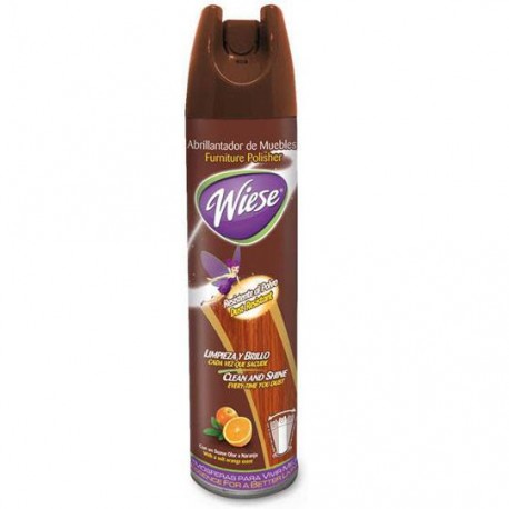 ABRILLANTADOR DE MUEBLES WIESE AROMA NARANJA TIPO AEROSOL 323 GR 1 PIEZA,