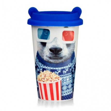 VASO PARA CAFE JUST MUSTARD EN FORMA DE PANDA DE 350ML