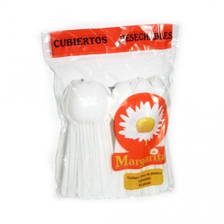 CUCHARA DESECHABLE PASTELERA MARGARITA 1 PAQUETE 50 PIEZAS CADA PAQUETE