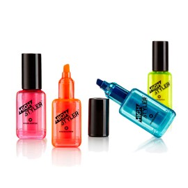 MARCATEXTOS EN FORMA DE BARNIZ DE UÑAS BASE AGUA JUST MUSTARD COLOR SURTIDO 4 PIEZAS
