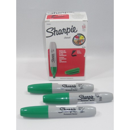 Marcador permanente sharpie chisel verde