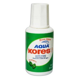 CORRECTOR TIPO LIQUIDO KORES AQUA BASE AGUA CONTENIDO 20 ML 1 PIEZA